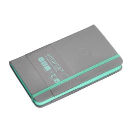 Cuaderno Con Gomilla Antartik Notes Tapa Dura A6 Hojas Lisas Gris Y Turquesa 100 Hojas 80 gr Fsc