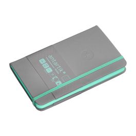 Cuaderno Con Gomilla Antartik Notes Tapa Dura A6 Hojas Rayas Gris Y Turquesa 100 Hojas 80 gr Fsc