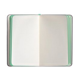 Cuaderno Con Gomilla Antartik Notes Tapa Dura A6 Hojas Cuadricula Gris Y Turquesa 100 Hojas 80 gr Fsc