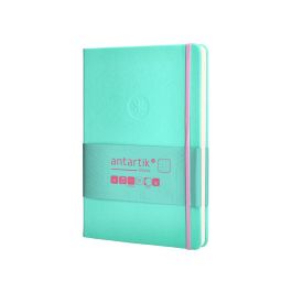 Cuaderno Con Gomilla Antartik Notes Tapa Dura A5 Hojas Puntos Rosa Y Turquesa 100 Hojas 80 gr Fsc