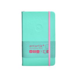 Cuaderno Con Gomilla Antartik Notes Tapa Dura A6 Hojas Lisas Rosa Y Turquesa 100 Hojas 80 gr Fsc