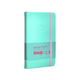 Cuaderno Con Gomilla Antartik Notes Tapa Dura A6 Hojas Lisas Rosa Y Turquesa 100 Hojas 80 gr Fsc