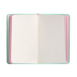 Cuaderno Con Gomilla Antartik Notes Tapa Dura A6 Hojas Rayas Rosa Y Turquesa 100 Hojas 80 gr Fsc