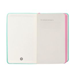 Cuaderno Con Gomilla Antartik Notes Tapa Dura A6 Hojas Rayas Rosa Y Turquesa 100 Hojas 80 gr Fsc