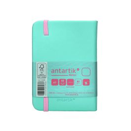 Cuaderno Con Gomilla Antartik Notes Tapa Dura A7 Hojas Lisas Rosa Y Turquesa 80 Hojas 80 gr Fsc