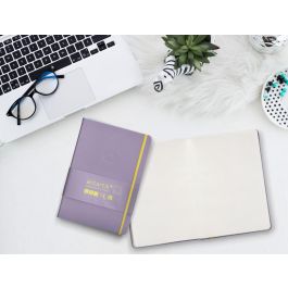 Cuaderno Con Gomilla Antartik Notes Tapa Dura A5 Hojas Puntos Morado Y Amarillo 100 Hojas 80 gr Fsc