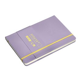 Cuaderno Con Gomilla Antartik Notes Tapa Dura A5 Hojas Puntos Morado Y Amarillo 100 Hojas 80 gr Fsc