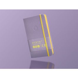 Cuaderno Con Gomilla Antartik Notes Tapa Dura A6 Hojas Lisas Morado Y Amarillo 100 Hojas 80 gr Fsc