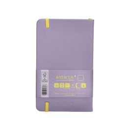 Cuaderno Con Gomilla Antartik Notes Tapa Dura A6 Hojas Lisas Morado Y Amarillo 100 Hojas 80 gr Fsc