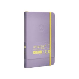 Cuaderno Con Gomilla Antartik Notes Tapa Dura A6 Hojas Lisas Morado Y Amarillo 100 Hojas 80 gr Fsc