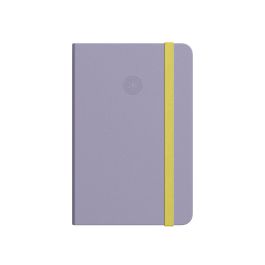 Cuaderno Con Gomilla Antartik Notes Tapa Dura A6 Hojas Rayas Morado Y Amarillo 100 Hojas 80 gr Fsc