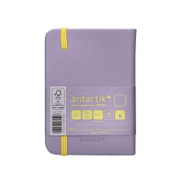 Cuaderno Con Gomilla Antartik Notes Tapa Dura A7 Hojas Lisas Morado Y Amarillo 80 Hojas 80 gr Fsc