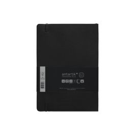 Cuaderno Con Gomilla Antartik Notes Tapa Blanda A5 Hojas Cuadricula Negro 80 Hojas 80 gr Fsc