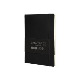 Cuaderno Con Gomilla Antartik Notes Tapa Blanda A5 Hojas Cuadricula Negro 80 Hojas 80 gr Fsc