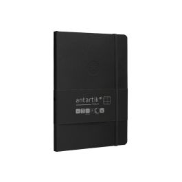 Cuaderno Con Gomilla Antartik Notes Tapa Blanda A5 Hojas Cuadricula Negro 80 Hojas 80 gr Fsc