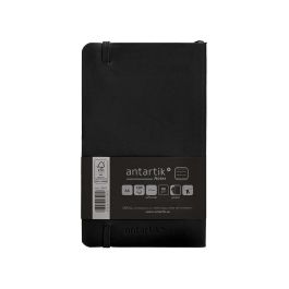 Cuaderno Con Gomilla Antartik Notes Tapa Blanda A6 Rayas Negro 100 Hojas 80 gr Fsc