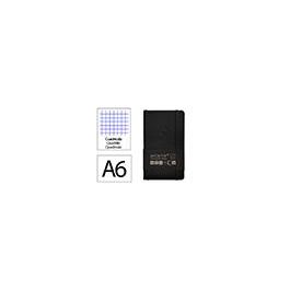 Cuaderno Con Gomilla Antartik Notes Tapa Blanda A6 Cuadricula Negro 100 Hojas 80 gr Fsc