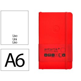 Cuaderno Con Gomilla Antartik Notes Tapa Blanda A6 Hojas Lisas Rojo 100 Hojas 80 gr Fsc