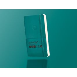 Cuaderno Con Gomilla Antartik Notes Tapa Blanda A6 Rayas Verde Aguamarina 100 Hojas 80 gr Fsc