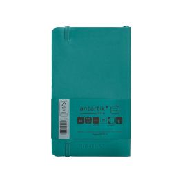 Cuaderno Con Gomilla Antartik Notes Tapa Blanda A6 Rayas Verde Aguamarina 100 Hojas 80 gr Fsc