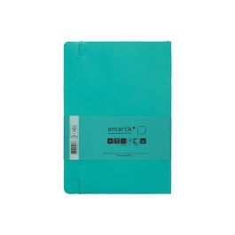 Cuaderno Con Gomilla Antartik Notes Tapa Blanda A5 Hojas Lisas Turquesa 80 Hojas 80 gr Fsc