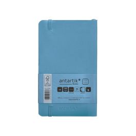 Cuaderno Con Gomilla Antartik Notes Tapa Blanda A6 Rayas Azul Claro 100 Hojas 80 gr Fsc