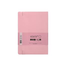 Cuaderno Con Gomilla Antartik Notes Tapa Blanda A5 Hojas Puntos Rosa Pastel 80 Hojas 80 gr Fsc