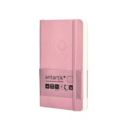 Cuaderno Con Gomilla Antartik Notes Tapa Blanda A6 Rayas Rosa Pastel 100 Hojas 80 gr Fsc