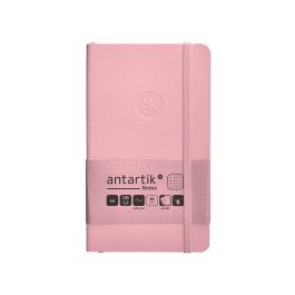 Cuaderno Con Gomilla Antartik Notes Tapa Blanda A6 Cuadricula Rosa Pastel 100 Hojas 80 gr Fsc