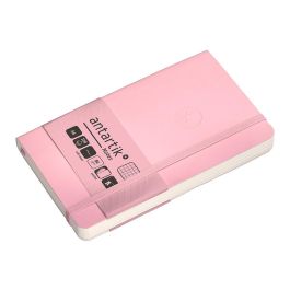 Cuaderno Con Gomilla Antartik Notes Tapa Blanda A6 Cuadricula Rosa Pastel 100 Hojas 80 gr Fsc