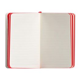 Cuaderno Con Gomilla Antartik Notes Tapa Blanda A6 Rayas Negro Y Rojo 100 Hojas 80 gr Fsc