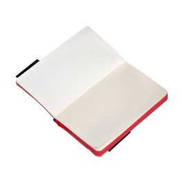 Cuaderno Con Gomilla Antartik Notes Tapa Blanda A6 Cuadricula Negro Y Rojo 100 Hojas 80 gr Fsc