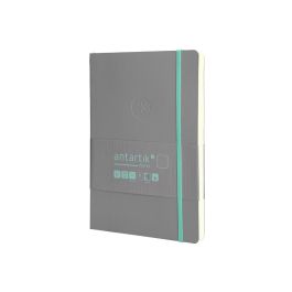 Cuaderno Con Gomilla Antartik Notes Tapa Blanda A5 Hojas Puntos Gris Y Turquesa 80 Hojas 80 gr Fsc