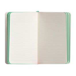 Cuaderno Con Gomilla Antartik Notes Tapa Blanda A6 Rayas Gris Y Turquesa 100 Hojas 80 gr Fsc