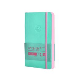 Cuaderno Con Gomilla Antartik Notes Tapa Blanda A6 Hojas Lisas Rosa Y Turquesa 100 Hojas 80 gr Fsc