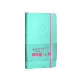 Cuaderno Con Gomilla Antartik Notes Tapa Blanda A6 Hojas Lisas Rosa Y Turquesa 100 Hojas 80 gr Fsc