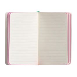 Cuaderno Con Gomilla Antartik Notes Tapa Blanda A6 Rayas Rosa Y Turquesa 100 Hojas 80 gr Fsc