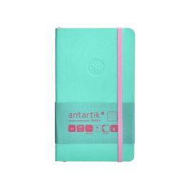 Cuaderno Con Gomilla Antartik Notes Tapa Blanda A6 Rayas Rosa Y Turquesa 100 Hojas 80 gr Fsc