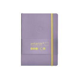 Cuaderno Con Gomilla Antartik Notes Tapa Blanda A5 Hojas Rayas Morado Y Amarillo 80 Hojas 80 gr Fsc