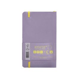 Cuaderno Con Gomilla Antartik Notes Tapa Blanda A6 Hojas Lisas Morado Y Amarillo 100 Hojas 80 gr Fsc