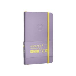 Cuaderno Con Gomilla Antartik Notes Tapa Blanda A6 Hojas Lisas Morado Y Amarillo 100 Hojas 80 gr Fsc