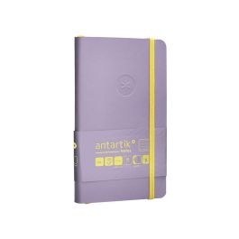 Cuaderno Con Gomilla Antartik Notes Tapa Blanda A6 Rayas Morado Y Amarillo 100 Hojas 80 gr Fsc