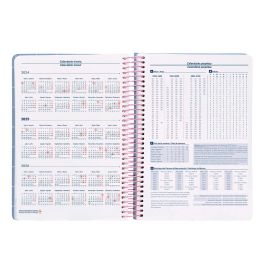 Agenda Espiral Liderpapel Classic A5 2025 Dia Pagina Color Azul Claro Papel 70 gr