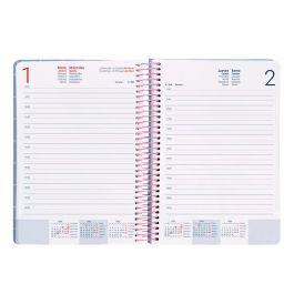 Agenda Espiral Liderpapel Classic A5 2025 Dia Pagina Color Azul Claro Papel 70 gr