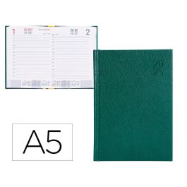 Agenda Encuadernada Liderpapel Corfu A5 2025 Dia Pagina Color Verde Papel 60 gr