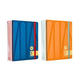 Agenda Espiral Antartik Bold A5+ 2025 Dia Pagina Colores Azul Y Melocoton Surtidos Papel 80 gr 8 unidades