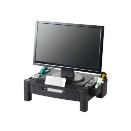 Soporte Q-Connect Para Monitor -Impresora Ajustable Altura 10,3 cm A 13,3 cm Con Cajon Color Negro 434x336X133 mm