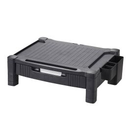 Soporte Q-Connect Para Monitor -Impresora Ajustable Altura 10,3 cm A 13,3 cm Con Cajon Color Negro 434x336X133 mm