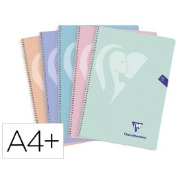 Cuaderno Espiral Clairefontaine Tapa Polipropileno Folio 80 Hojas 90 gr Cuadro 4 mm Colores 5 unidades Precio: 21.49999995. SKU: B1537ATASK