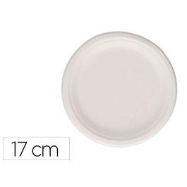 Plato Fibra Caña Azucar Bunzl Biodegradable 17 cm Pack De 50Apto Alimentos Frios Y Calientes Color Blanco